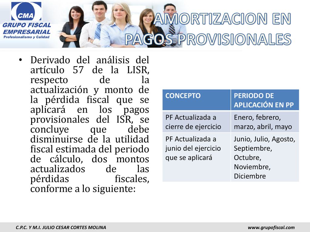 amortizacion perdidas fiscales linear unit pagos provisionales